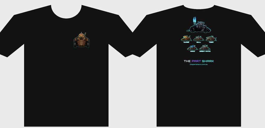 Nurse tee, front (left) and back (right)